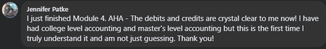 Original student feedback screenshot from Jennifer Patke
