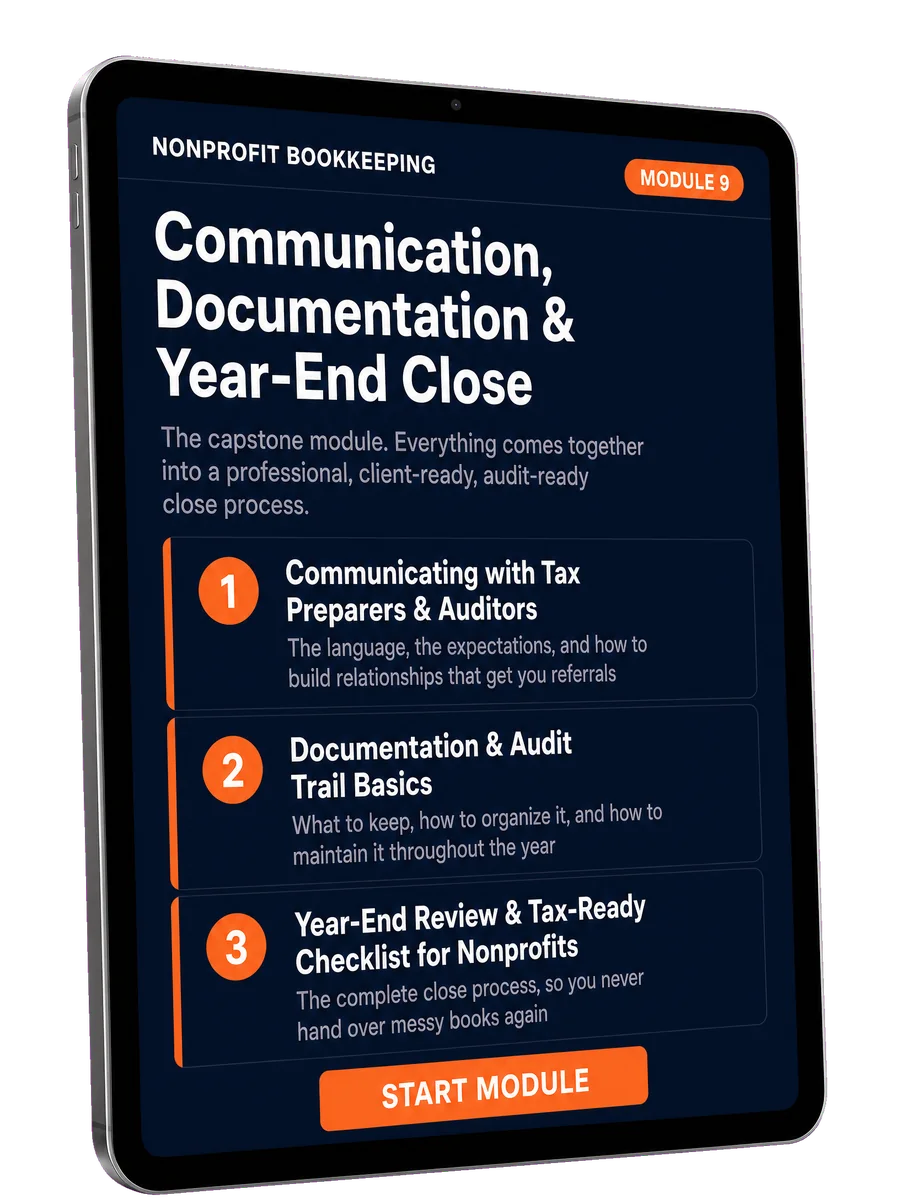Module 9: Communication, Documentation & Year-End Close course mockup