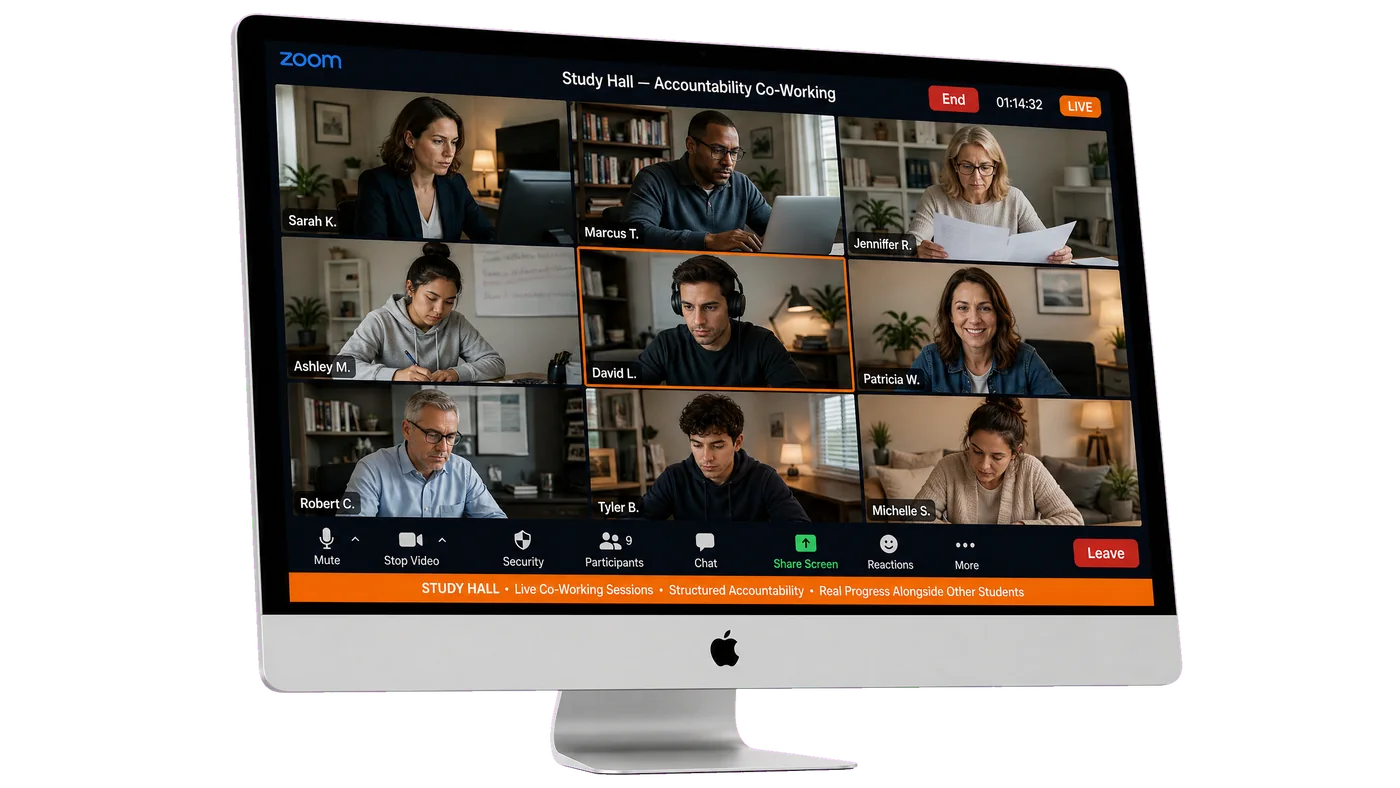 Akadian Study Hall accountability session mockup